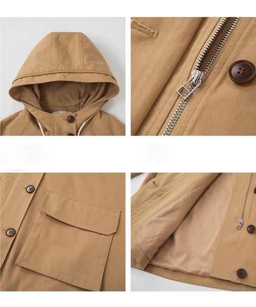 nanamica GORETEXベージュ モッズコート フード付き スタンドカラー