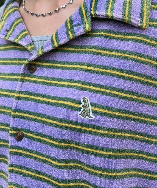 【m:rex】パイルボーダーUSED加工シャツ/ユニセックス(シャツ/ブラウス)|DOUBLE NAME(ダブルネーム) 【m:rex】パイルボーダーUSED加工シャツ/ユニセックス(シャツ/ブラウス)|DOUBLE NAME(ダブルネーム)