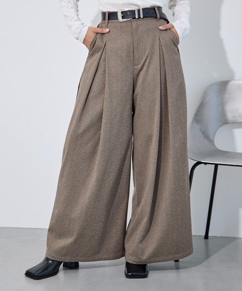 PAGEBOY（ページボーイ）の「ヘリンボーンタックパンツ（スラックス・レディース・ブラウン/ブラック/チャコールグレー・MEDIUM/SMALL）」の20枚目の写真