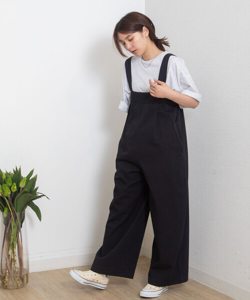 POU DOU DOU（プードゥドゥ）の「＜made in INDIA＞ベアトップオールインワン（つなぎ/オールインワン・レディース・ブラック/ダークグレー・M）」の4枚目の写真