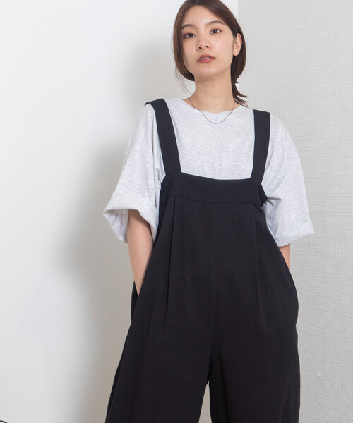 POU DOU DOU（プードゥドゥ）の「＜made in INDIA＞ベアトップオールインワン（つなぎ/オールインワン・レディース・ブラック/ダークグレー・M）」の7枚目の写真