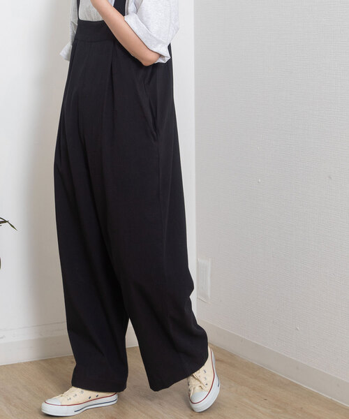 POU DOU DOU（プードゥドゥ）の「＜made in INDIA＞ベアトップオールインワン（つなぎ/オールインワン・レディース・ブラック/ダークグレー・M）」の9枚目の写真