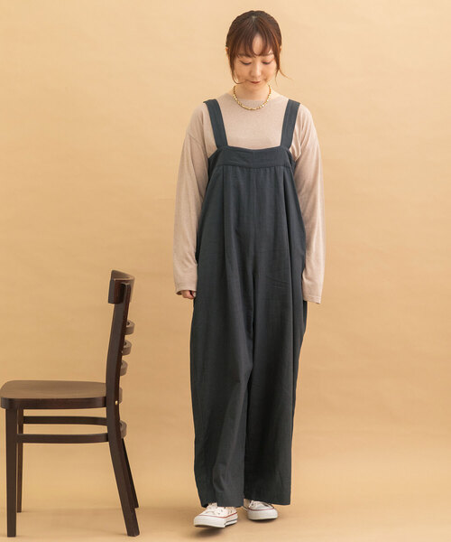 POU DOU DOU（プードゥドゥ）の「＜made in INDIA＞ベアトップオールインワン（つなぎ/オールインワン・レディース・ブラック/ダークグレー・M）」の10枚目の写真