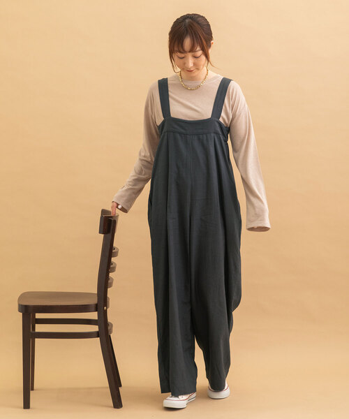 POU DOU DOU（プードゥドゥ）の「＜made in INDIA＞ベアトップオールインワン（つなぎ/オールインワン・レディース・ブラック/ダークグレー・M）」の13枚目の写真