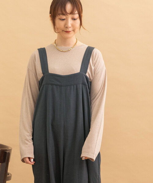 POU DOU DOU（プードゥドゥ）の「＜made in INDIA＞ベアトップオールインワン（つなぎ/オールインワン・レディース・ブラック/ダークグレー・M）」の15枚目の写真