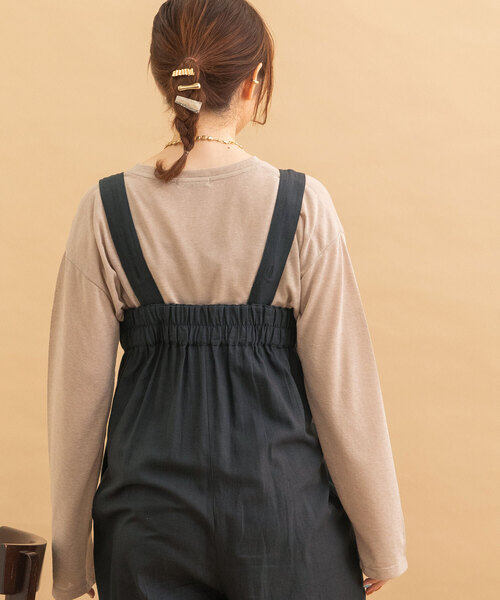 POU DOU DOU（プードゥドゥ）の「＜made in INDIA＞ベアトップオールインワン（つなぎ/オールインワン・レディース・ブラック/ダークグレー・M）」の16枚目の写真