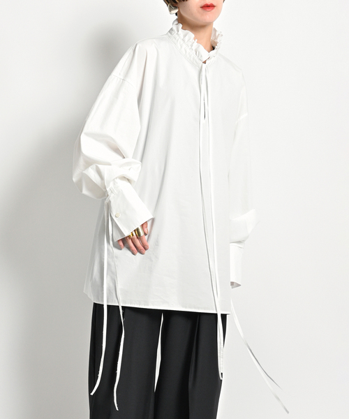 CITYSHOP（シティーショップ）の「COTTON PULLOVER ブラウス（シャツ/ブラウス・レディース・ブラック/ホワイト・FREE）」の2枚目の写真