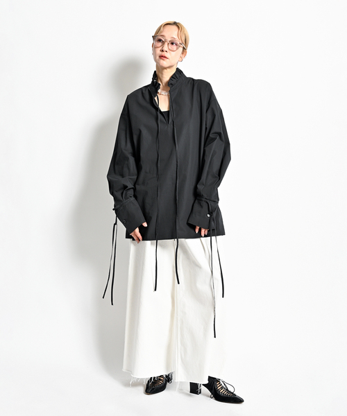 CITYSHOP（シティーショップ）の「COTTON PULLOVER ブラウス（シャツ/ブラウス・レディース・ブラック/ホワイト・FREE）」の3枚目の写真