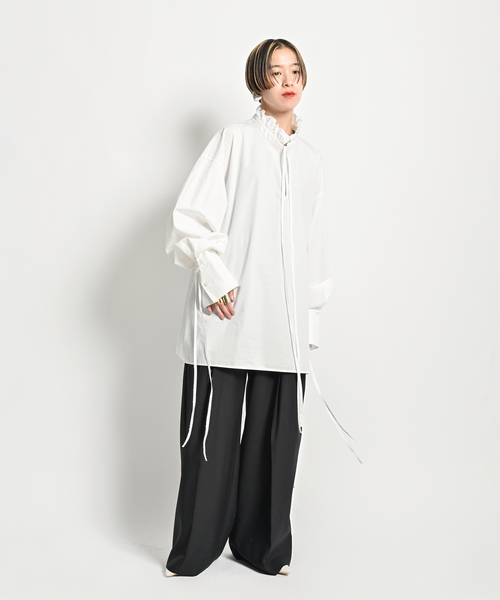 CITYSHOP（シティーショップ）の「COTTON PULLOVER ブラウス（シャツ/ブラウス・レディース・ブラック/ホワイト・FREE）」の5枚目の写真