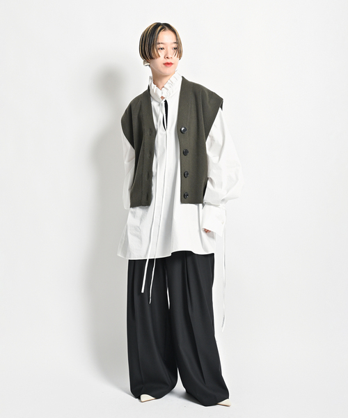 CITYSHOP（シティーショップ）の「COTTON PULLOVER ブラウス（シャツ/ブラウス・レディース・ブラック/ホワイト・FREE）」の6枚目の写真