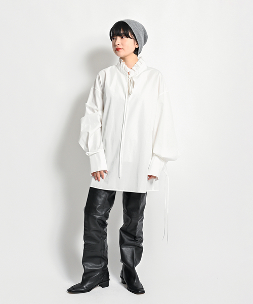 新品タグ付き　24年　CITYSHOP　コットンプルオーバーブラウス CITYSHOP シティショップ 麻コットン プルオーバー ブラウス