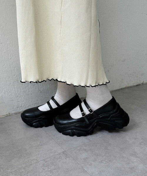 CIAOPANIC（チャオパニック）の「2ストラップメリージェーンスニーカー（スニーカー・レディース・ブラック・SMALL/MEDIUM/LARGE）」の3枚目の写真