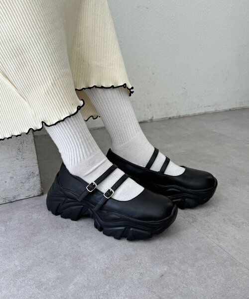 CIAOPANIC（チャオパニック）の「2ストラップメリージェーンスニーカー（スニーカー・レディース・ブラック・SMALL/MEDIUM/LARGE）」の5枚目の写真