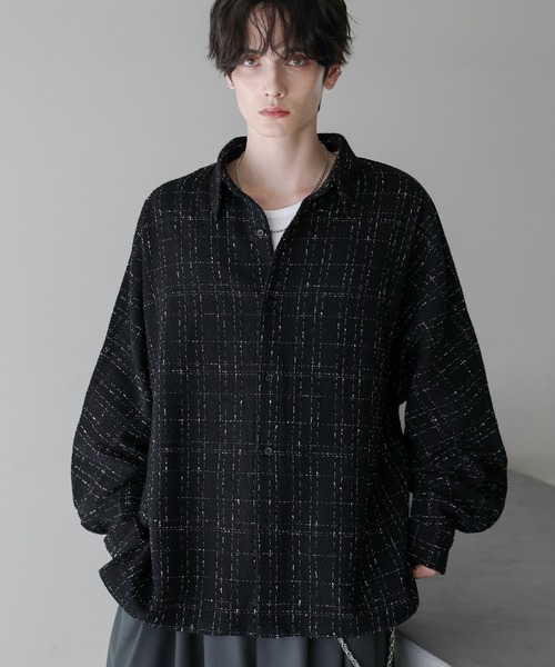 ワイドシルエットツイードドルマンシャツ（シャツ/ブラウス