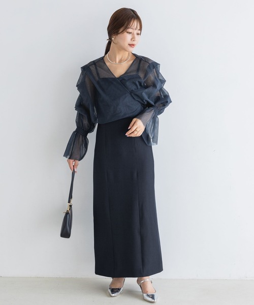 A part by（アパートバイ）の「【スタッフプロデュース】チュールカシュリボンキャミワンピース（ドレス・レディース・ネイビー/ブラウン系その他2・SMALL/MEDIUM）」の22枚目の写真