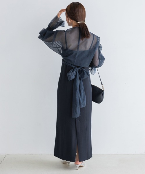 チュールカシュリボンキャミワンピース スタッフプロデュース】チュールカシュリボンキャミワンピース