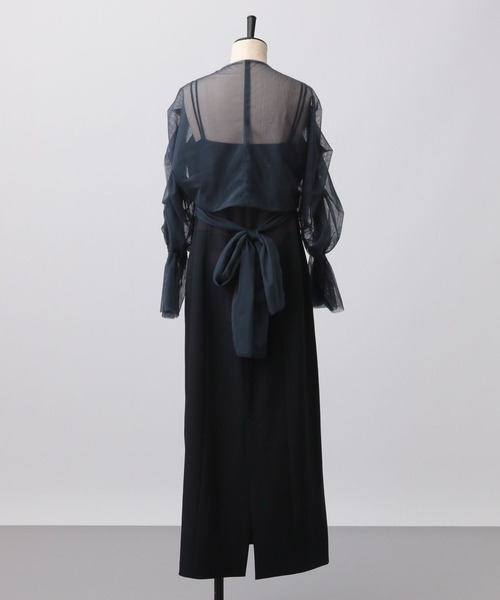 A part by（アパートバイ）の「【スタッフプロデュース】チュールカシュリボンキャミワンピース（ドレス・レディース・ネイビー/ブラウン系その他2・SMALL/MEDIUM）」の5枚目の写真