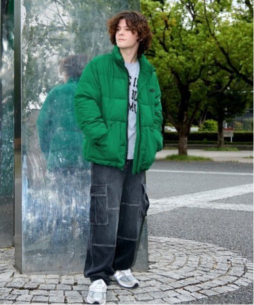 GLAZOS(グラソス)の「【大人向けサイズあり】ファイバーダウンジャケット(ブルゾン・キッズ・グリーン/ブルー/ブラック・S/M/L/LL)」の4枚目の写真