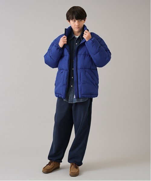 GLAZOS(グラソス)の「【大人向けサイズあり】ファイバーダウンジャケット(ブルゾン・キッズ・グリーン/ブルー/ブラック・S/M/L/LL)」の17枚目の写真