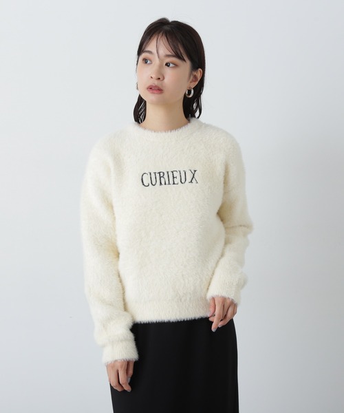 N.（N. Natural Beauty Basic）（エヌエヌナチュラルビューティーベーシック）の「◆刺繍ロゴフェザーニット（ニット/セーター・レディース・ネイビー/ライトグリーン/クリーム・MEDIUM）」の20枚目の写真