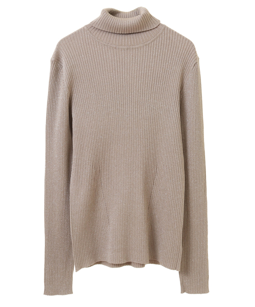 MELROSE claire(メルローズ クレール)の「【控えめなラメ入りレーヨンポリエステルワイドリブタートルネックプルオーバー】(ニット/セーター・レディース・グレイッシュベージュ/ブラック・FREE)」の10枚目の写真