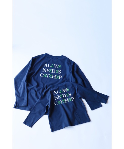 Catchup(ケチャップ)の「【Catchup】バックプリントロングTシャツ(大人サイズ)(Tシャツ/カットソー・レディース・オフホワイト/グリーン/ネイビー・S/M/L)」の3枚目の写真