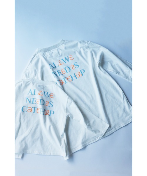 Catchup(ケチャップ)の「【Catchup】バックプリントロングTシャツ(大人サイズ)(Tシャツ/カットソー・レディース・オフホワイト/グリーン/ネイビー・S/M/L)」の1枚目の写真