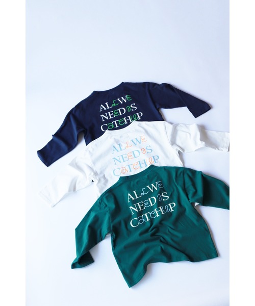 Catchup(ケチャップ)の「【Catchup】バックプリントロングTシャツ(大人サイズ)(Tシャツ/カットソー・レディース・オフホワイト/グリーン/ネイビー・S/M/L)」の4枚目の写真