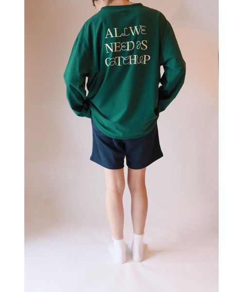 Catchup(ケチャップ)の「【Catchup】バックプリントロングTシャツ(大人サイズ)(Tシャツ/カットソー・レディース・オフホワイト/グリーン/ネイビー・S/M/L)」の9枚目の写真