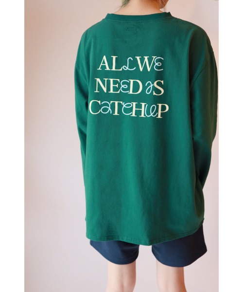 Catchup(ケチャップ)の「【Catchup】バックプリントロングTシャツ(大人サイズ)(Tシャツ/カットソー・レディース・オフホワイト/グリーン/ネイビー・S/M/L)」の10枚目の写真