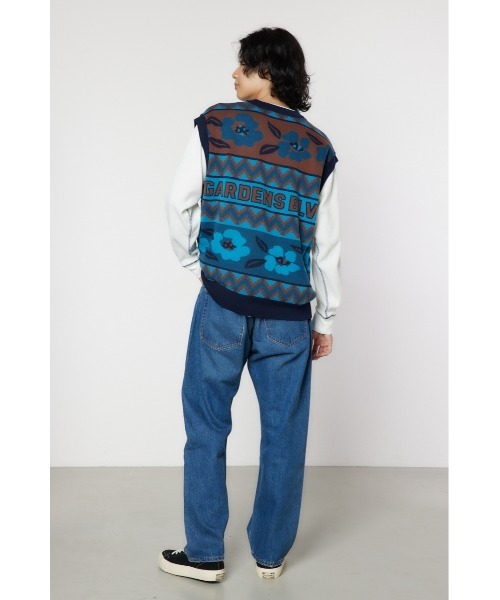 RODEO CROWNS WIDE BOWL（ロデオクラウンズワイドボウル）の「ジャガードニットベスト（ベスト・メンズ・ブルー系その他3/イエロー系その他・FREE）」の7枚目の写真