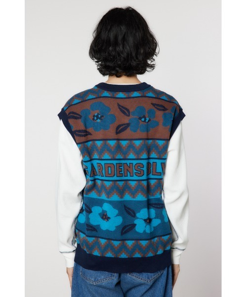 RODEO CROWNS WIDE BOWL（ロデオクラウンズワイドボウル）の「ジャガードニットベスト（ベスト・メンズ・ブルー系その他3/イエロー系その他・FREE）」の10枚目の写真