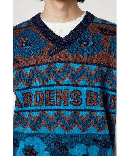 RODEO CROWNS WIDE BOWL（ロデオクラウンズワイドボウル）の「ジャガードニットベスト（ベスト・メンズ・ブルー系その他3/イエロー系その他・FREE）」の11枚目の写真