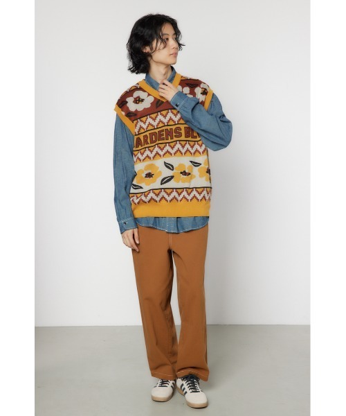 RODEO CROWNS WIDE BOWL（ロデオクラウンズワイドボウル）の「ジャガードニットベスト（ベスト・メンズ・ブルー系その他3/イエロー系その他・FREE）」の17枚目の写真