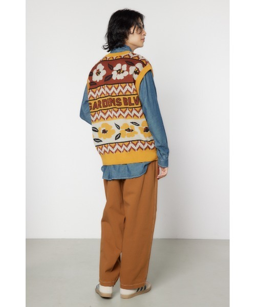RODEO CROWNS WIDE BOWL（ロデオクラウンズワイドボウル）の「ジャガードニットベスト（ベスト・メンズ・ブルー系その他3/イエロー系その他・FREE）」の18枚目の写真