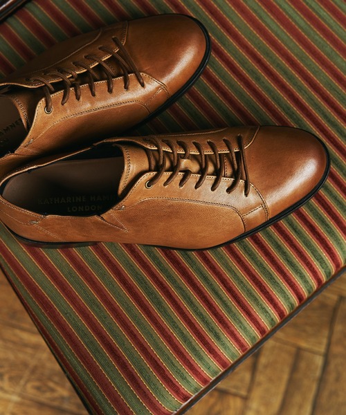 【ほぼ新品】◾️キャサリンハムネットロンドン◾️プレーントゥ◾️レザー◾️ブラウン KATHARINE HAMNETT LONDON/キャサリンハムネットロンドン レースアップ