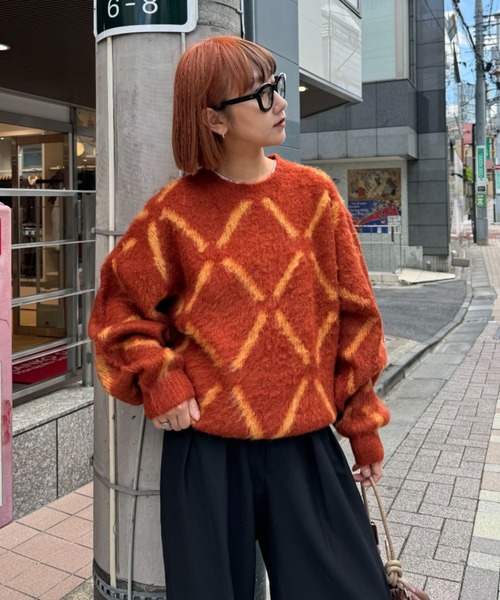 CIAOPANIC TYPY（チャオパニックティピー）の「【UNISEX】総柄モチーフアソートニット/WEB限定（ニット/セーター・メンズ・カーキ/ネイビー/レッド・MEDIUM/LARGE）」の9枚目の写真