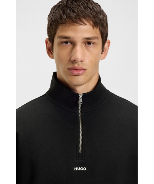 ロゴプリント コットンテリー ジップネック スウェットシャツ