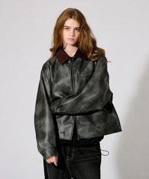 WETTEMPT（ウィテンプト）の「VINTAGE LIKE SHORT JACKET /ヴィンテージライクショート合皮ジャケット（ライダースジャケット）」