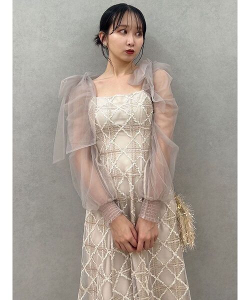 dazzlin(ダズリン)の「レースリボンオフショルドレス(ワンピース・レディース・ネイビー/ピンク・MEDIUM/SMALL)」の14枚目の写真