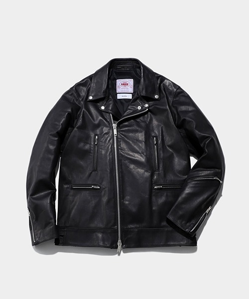 JAMES GROSE（ジェームスグロース）の「JAMES GROSE × marka / ジェームスグロース×マーカ：James Grose × marka for ARKnets ""NEO MANILA JACKET""：M24F-30BL01C[COR]（ライダースジャケット・メンズ・ブラック・2(M)）」の5枚目の写真