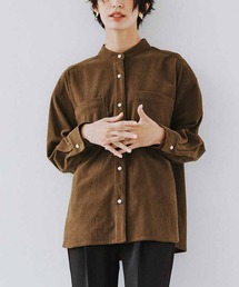 IEDIT | IEDIT パール調ボタンをきかせた スタンドカラーシャツ(シャツ/ブラウス)