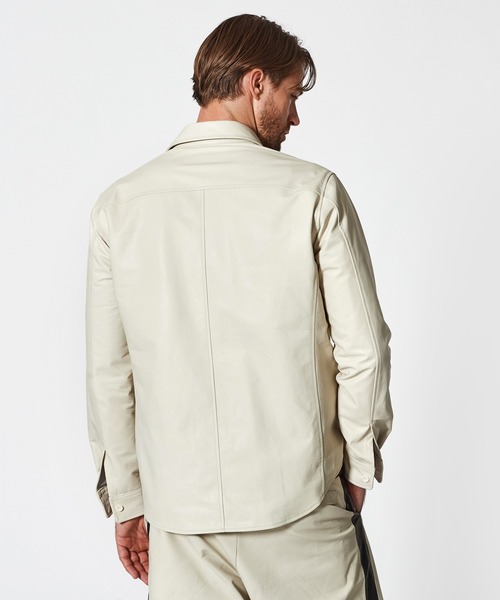 ACANTHUS(アカンサス)の「ACANTHUS: Leather Shirt Jacket(ライダースジャケット・メンズ・ホワイト/ブラック・S/M/L/XL)」の10枚目の写真