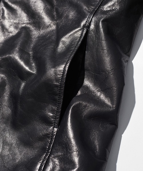 ACANTHUS(アカンサス)の「ACANTHUS: Leather Shirt Jacket(ライダースジャケット・メンズ・ホワイト/ブラック・S/M/L/XL)」の20枚目の写真