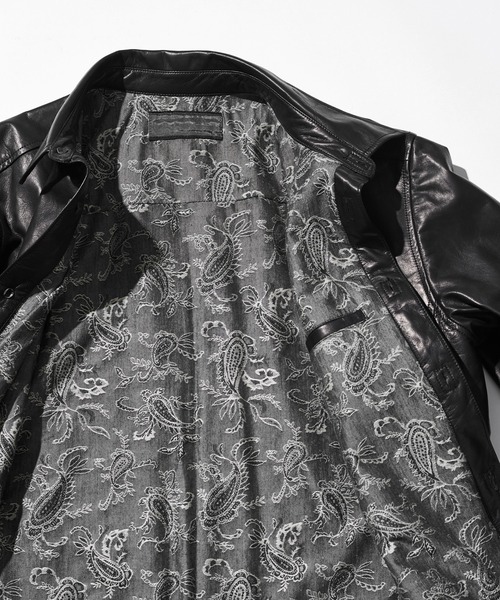 ACANTHUS(アカンサス)の「ACANTHUS: Leather Shirt Jacket(ライダースジャケット・メンズ・ホワイト/ブラック・S/M/L/XL)」の21枚目の写真