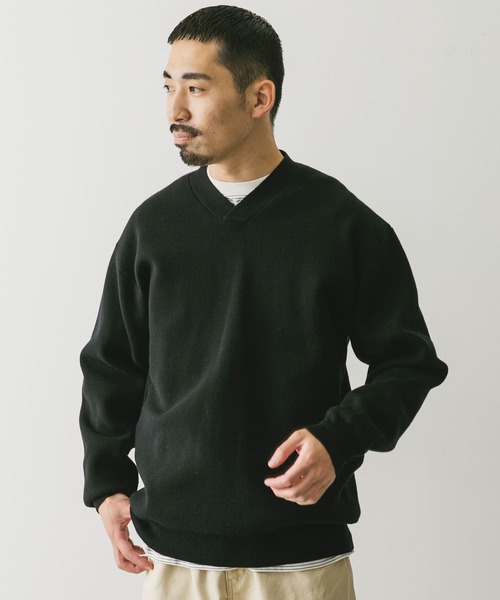 URBAN RESEARCH DOORS(アーバンリサーチドアーズ)の「『洗濯可』ミラノリブ Vネックニット(ニット/セーター・メンズ・グレー/ブラック・MEDIUM/LARGE)」の3枚目の写真