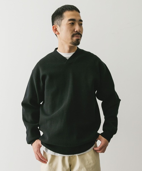 URBAN RESEARCH DOORS(アーバンリサーチドアーズ)の「『洗濯可』ミラノリブ Vネックニット(ニット/セーター・メンズ・グレー/ブラック・MEDIUM/LARGE)」の5枚目の写真