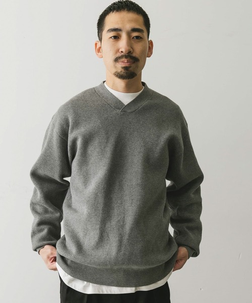 URBAN RESEARCH DOORS(アーバンリサーチドアーズ)の「『洗濯可』ミラノリブ Vネックニット(ニット/セーター・メンズ・グレー/ブラック・MEDIUM/LARGE)」の10枚目の写真