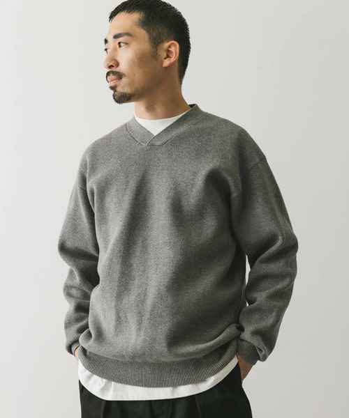URBAN RESEARCH DOORS(アーバンリサーチドアーズ)の「『洗濯可』ミラノリブ Vネックニット(ニット/セーター・メンズ・グレー/ブラック・MEDIUM/LARGE)」の12枚目の写真