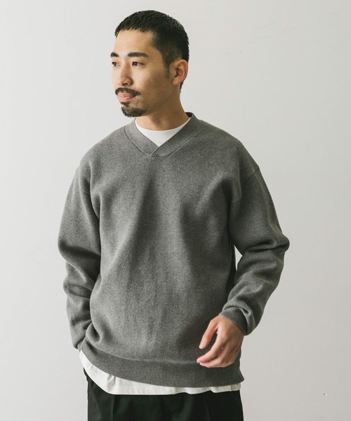 URBAN RESEARCH DOORS(アーバンリサーチドアーズ)の「『洗濯可』ミラノリブ Vネックニット(ニット/セーター・メンズ・グレー/ブラック・MEDIUM/LARGE)」の13枚目の写真
